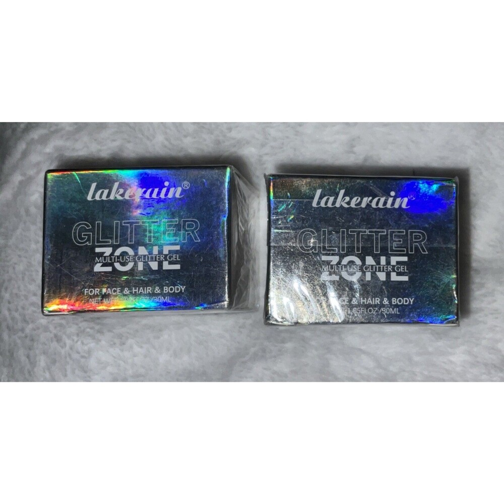 LAKERAIN GLITTER ZONE MULTI USE BODY GLITTER GEL. #04. 2 PK SEALED NEW